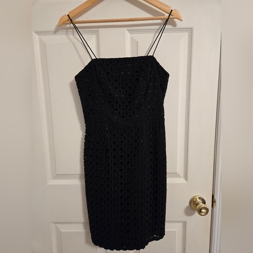 Banana Republic Black Eyelet Pencil Strappy Dress Size 2